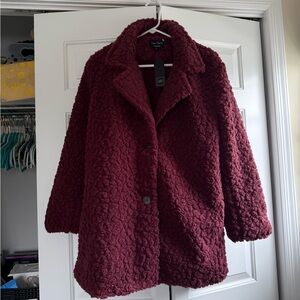 Maroon Teddy/Sherpa Jacket